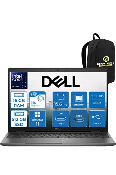 Dell VOSTRO 3530 Intel Core i7-1355U 16 GB RAM DDR4 512 GB SSD 15.6" 120 HRZ FULLHD W11PRO TAŞINABİLİR