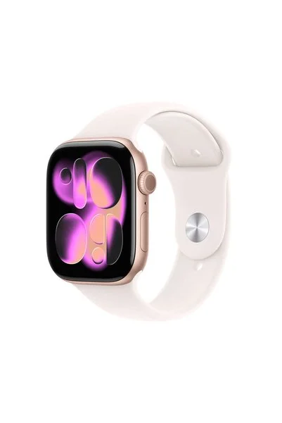 Apple Watch Series 11 GPS + Cellular, 42 mm Roze AltınAlüminyum Kasa ve Bulut Pembesi Spor Kordon - S/M