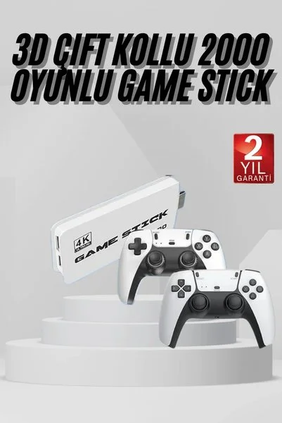 EGE YAPI yeni nesil 3D 4K 2000 Oyunlu Game Stick Oyun Konsolu Çift Konsol