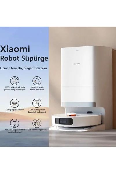 Xiaomi Yeni Robot Vacuum Çöp İstasyonlu Kendini Temizleyen Akıllı Robot Süpürge - 6000Pa Yüksek Emiş