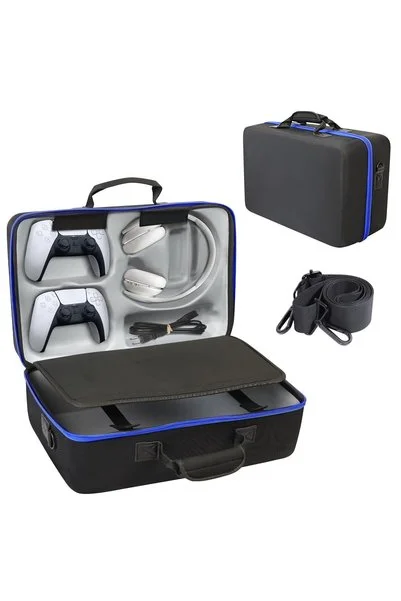 KC NATURAL ZORETCO Carrying Case Compatible with PS5，Hard-Shell Travel Bag Holds 5 Console，Wireless DualSense C